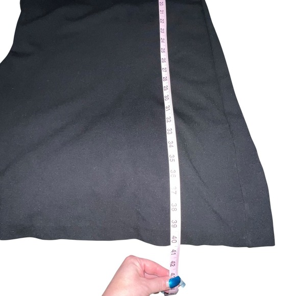 Talbots Dress Women Size 2 Black Ponte Long Sleeve V Cross Over Neck Shift New - Picture 5 of 9